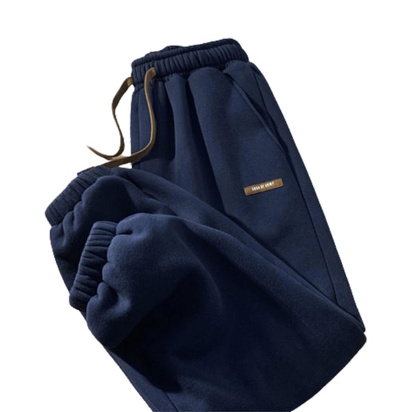 Herre Tykke Løse Afslappede Bukser Med Bomuld Polyester Materiale & Løs Pasform Design Fantastisk Gave Til Kæreste Eller Mand Navy Blue M