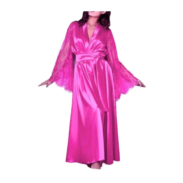 Imiteret Is Silke pyjamas Rose red Xl