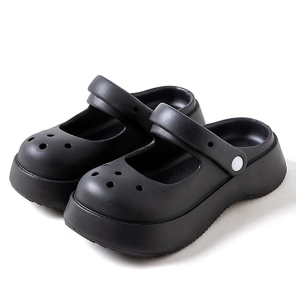 Dam, Flickor Mary Jane Platåsandaler Tofflor Black 39