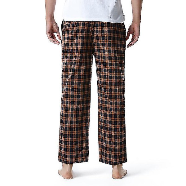 Miesten puuvillaiset kudotut pyjamahousut, ruudulliset kevyet olohousut COLOR 7 L