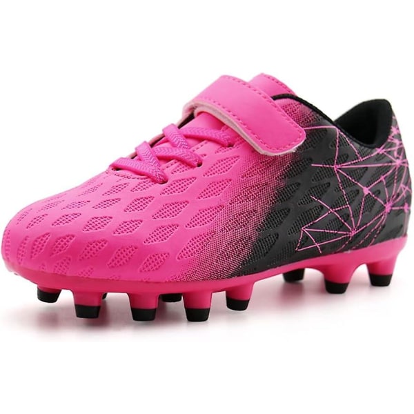 Fotballsko for barn, faste knotter, gutter, jenter, atletiske utendørssko Pink black 30