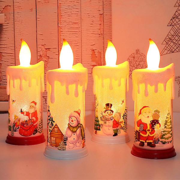 Julemands Natlampe Juledekoration Simulationsflamme Lys Led Lampe A Santa