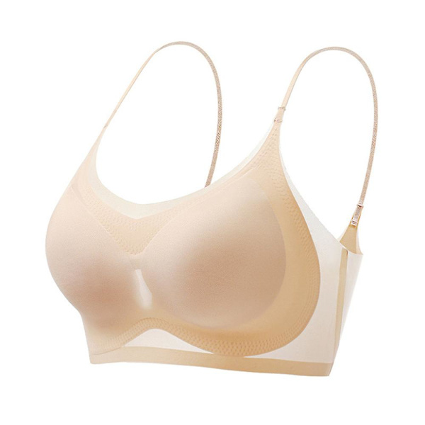 Naisten erittäin ohut jääsilkkinen rintaliivi kesään, hengittävä, kohottava, viilentävä, mukava, saumaton braletti-alusvaate, plus-koko Skin Color M