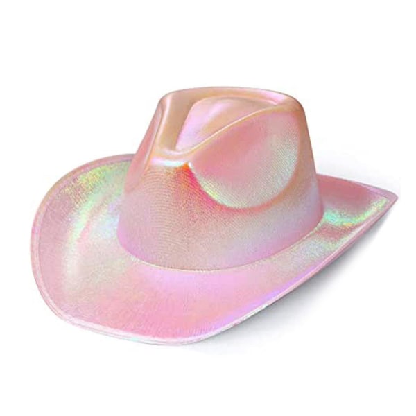 Space Cowboy Kostym Hatt Bröllop Bar Party Glitter Cowgirl Hatt Kreativ Metallic Space Cowboy Hatt Pink