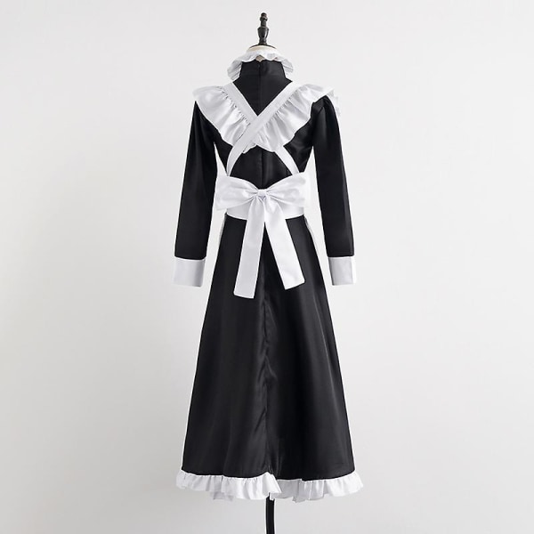 Klassisk Maid Cosplay Outfit Söt lång klänning Cosplay kostym Brittisk stil Cafe Maid Dress Male L