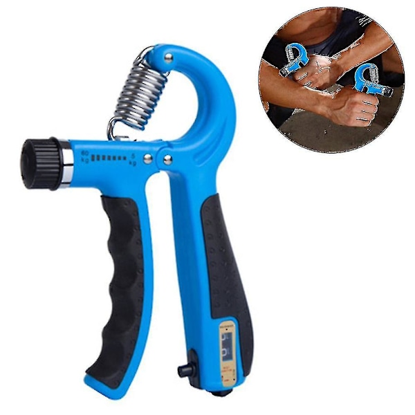 Handgreppsstärkare Räknare Underarmstränare Träning Fingerövning Justerbar Handtränare Fingergreppsstyrketränare Träning Hand Blue