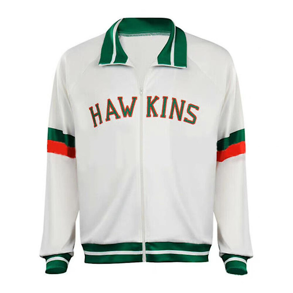 Stranger Things 4 Hawkins Skole Kostume Lucas Mike Halloween Cosplay Lynlås Basketball Team Jakke XL