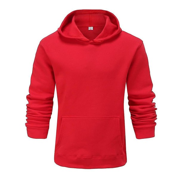 Langærmet hættetrøje til mænd og kvinder, sports sweatshirt toppe Red XL