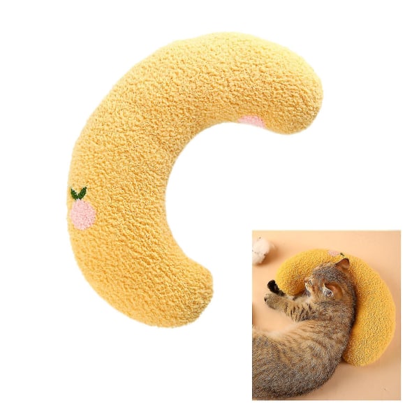 Liten kudde för katter Ultra Mjuk Fluffig Pet Lugnande Toy Half Donut Cuddler 3color yellow
