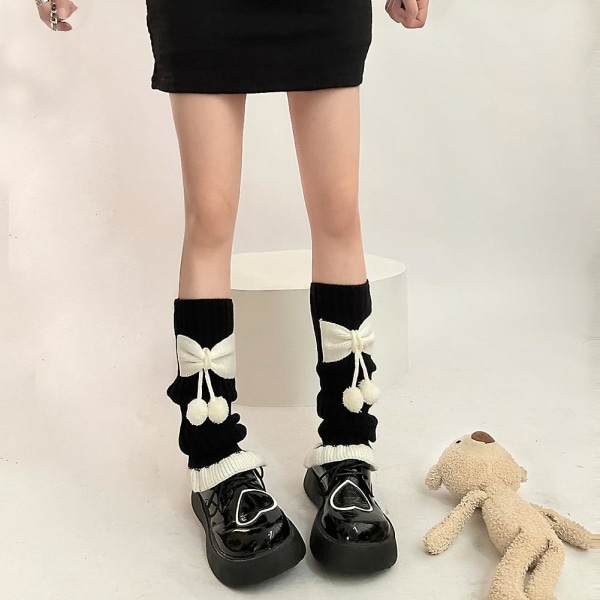 Fashion Bowknot Long Stockings Adorable Fashionable Women Socks For Party Rice White Powder