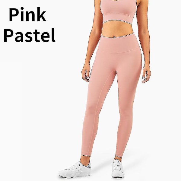 Korkeavyötäröiset Naked Feeling -leggingsit Push Up -urheiluvaatteet naisille Fitness Juoksu Jooga Housut Energy Saumattomat Leggingsit Kuntosalileggingsit tytöille Pink Pastel XL