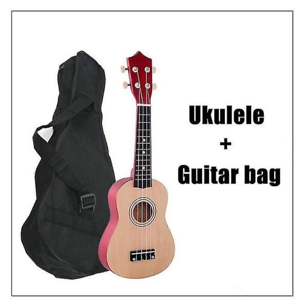 21&quot; Ukulele Basswood Akustisk Nylon 4 Strings Ukulele Bass Gitarr Musikinstrument för nybörjare röd
