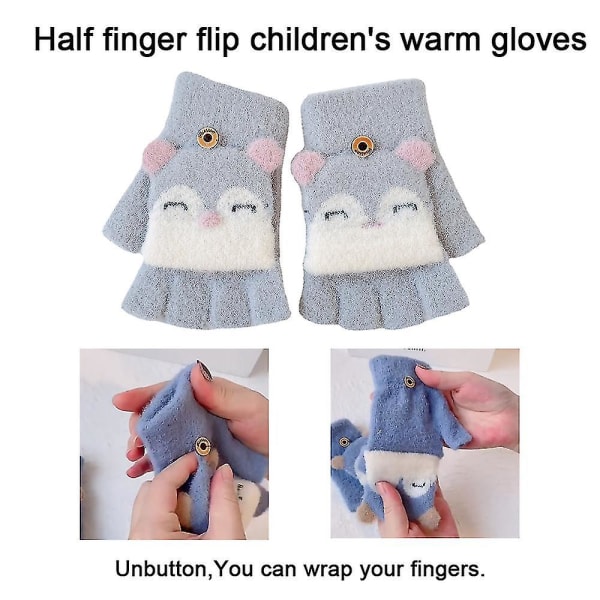 Tegneserie Cabriolet Flip Top Handsker Småbørn Børn Vinter Til 3-8 År style 3
