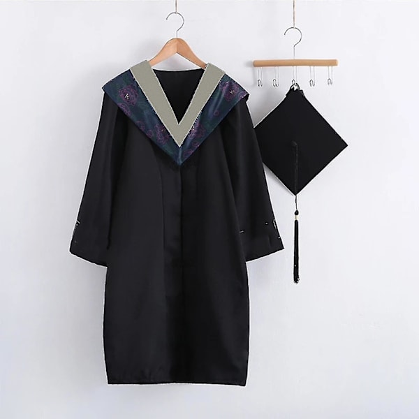 1 Sett Vakker Finstrikket Gradueringsuniform Polyester Elegant Festlig Preg Gradueringskjole For Fotografering Qinhai Beste Gave Green S