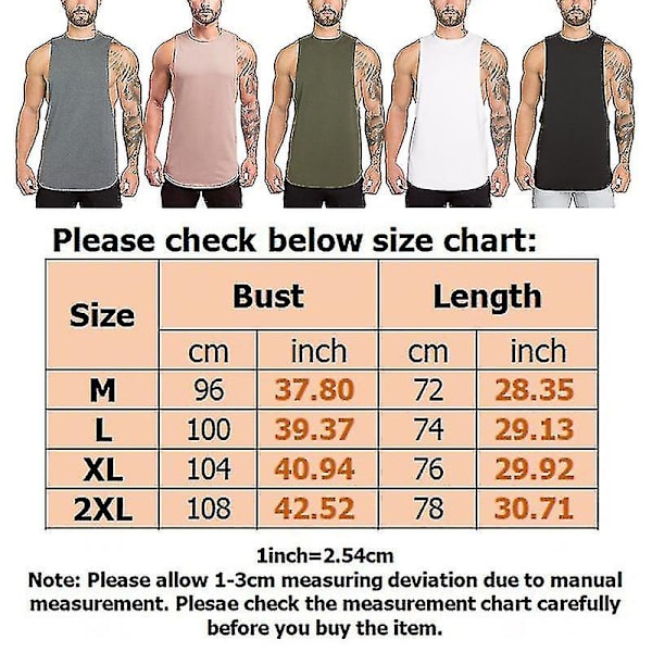 Miesten väljä hihaton toppi aluspaita fitness-t-paita White XL