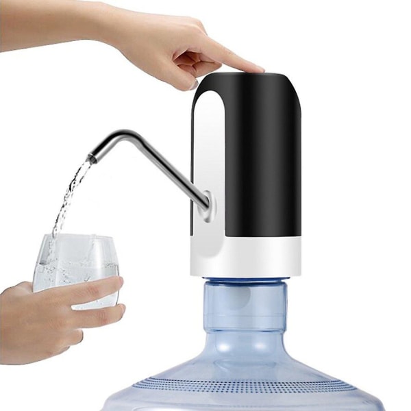 Elektrisk vattenpump USB uppladdningsbar dispenser flaska fatvattenpump för hemmakontor Black