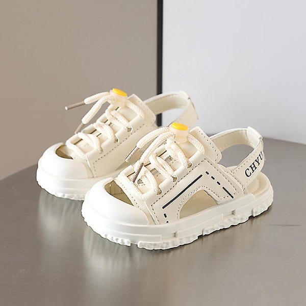 Storlek 22-31 Sommar Babysandaler Tåskydd Pojkar Strandskor Barn Flickor Sport Sandaler Mjuk Sula Småbarnsskor Sandalias 1-6 år Beige 24insole 15cm