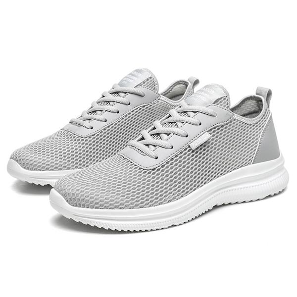 Herr Mesh Sneakers Lättvikt Bekväma Löparskor För Vandring Grey 46
