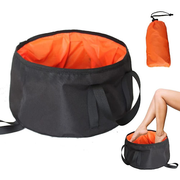 Hopfällbar Hink Utomhus Vikbar Vattenbehållare Bärbar Vattenbehållare För Resor Camping Orange
