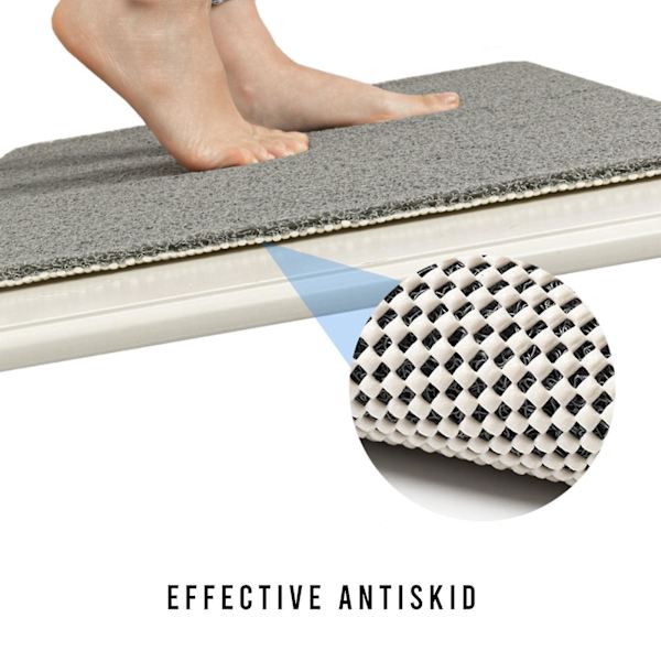 Liukumaton kylpyhuonematto vedenpitävä PVC-lattiamatto kylpyammeeseen ja WC:hen Gray