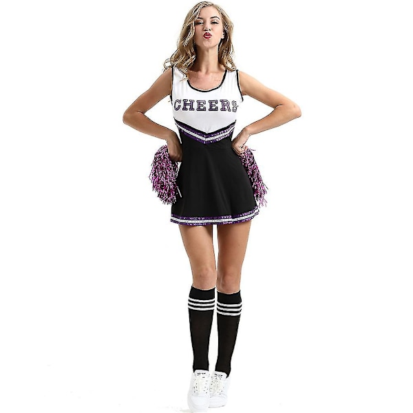 Kvinder Cosplay Musical Uniform Fancy Dress Kostume Komplet Outfit Cheerleading Uniformer Scene Kostumer Gaver Black M
