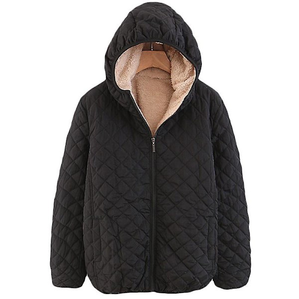 Dam Huva Fleecefodrad Jacka Hoodie Black M
