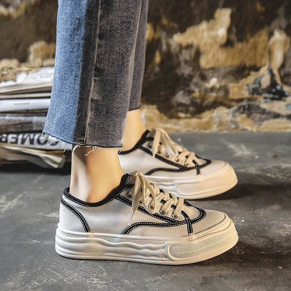 Dame Play Fashion Sneaker Åndbar Forår Flad Rund Tå Sneakers Til Udendørs Camping Sport White 40