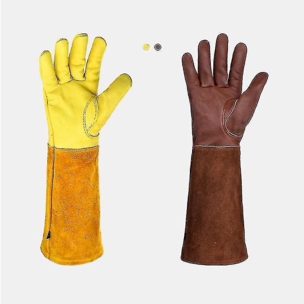 Lange Hageshansker i Hjorteskinn Brown S