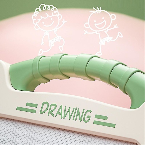 Magnetisk rittavla för barn, färgglad raderbar rittavla, målarplatta med 4 stämplar, tidig pedagogisk leksak för barn Green