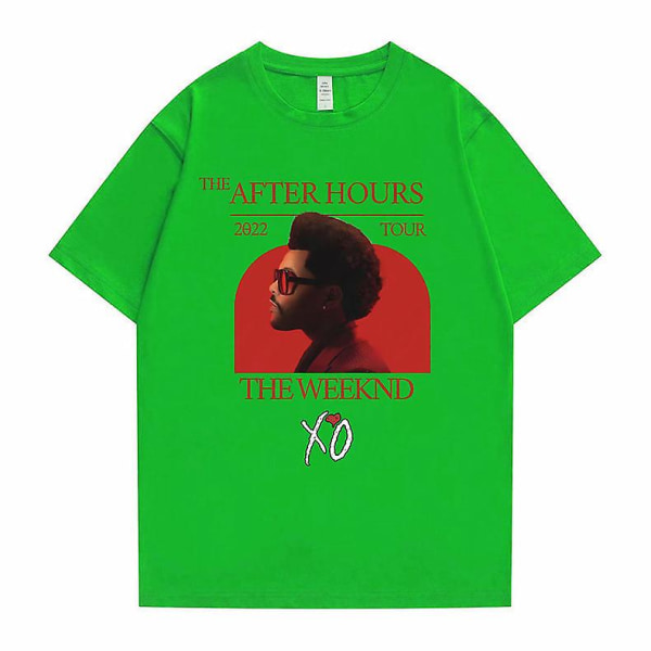 The After Hours  Tour The Weeknd X'o Grafisk T-shirt Herr Nyhet Bomull T-shirts Herr Dam Mode Sommar Oversize T-shirt Green XS