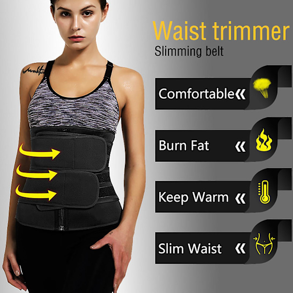 Slimmande kroppsformande bälte för kvinnor, magkontroll, svettgenererande shapewear-korsett, lämplig för träningspass XL