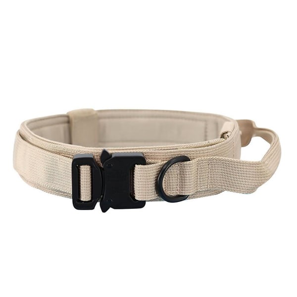 Polis Hundhalsband Nylon Militär Hundhalsband Tjock Hund Träningsstryp Khaki M