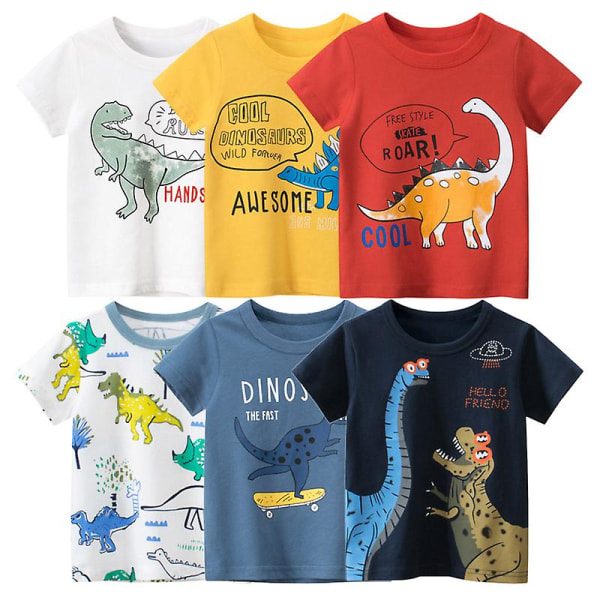 Kaus Dinosaurus Untuk Anak Laki-laki 2023 Atasan Kartun Baru Musim Panas Baju Anak-anak Mode Anak-anak Kaus Katun Lengan Pendek Black 2 110