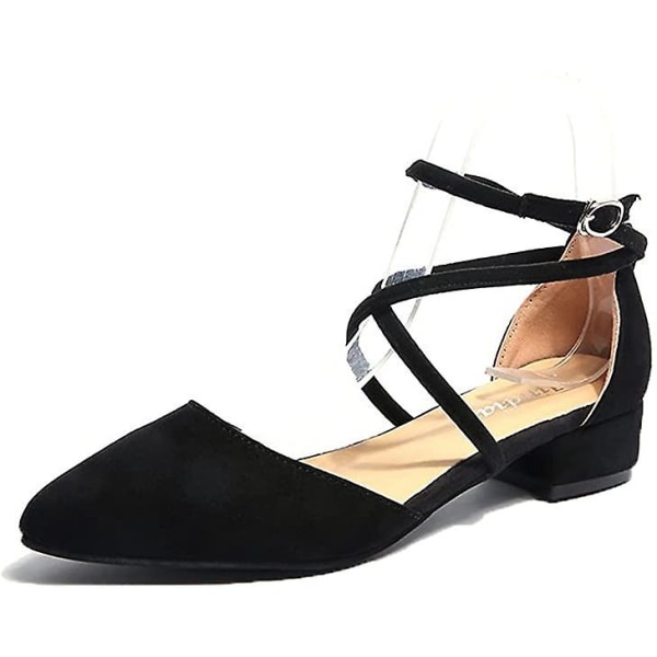 Sandaler for kvinner - spiss tå, ensfargede sandaler Black 36