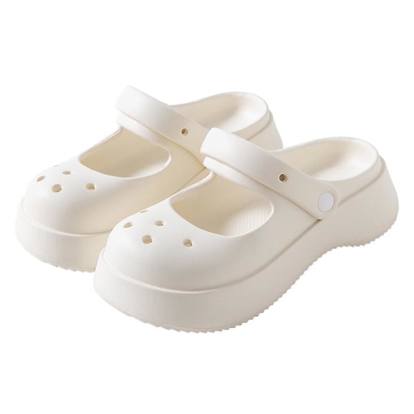 Dame, Jenter Mary Jane Plattform Sandaler Tøfler white 38