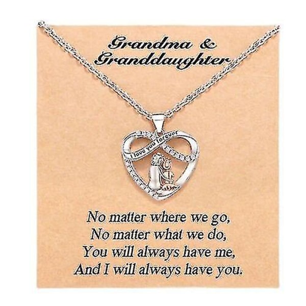 Farmor Barnbarn jag älskar dig för evigt hänge halsband för kvinnor ändlösa kärlek smycken present