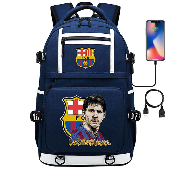 Messi Barcelona printed ryggsäck resväska Student skolväska Vattentät datorväska20