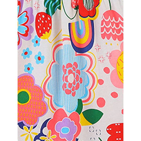 Lasten tyttöjen kukkaprintti hihaton toppi mekko kesäloma arkimekot 4-5 Years