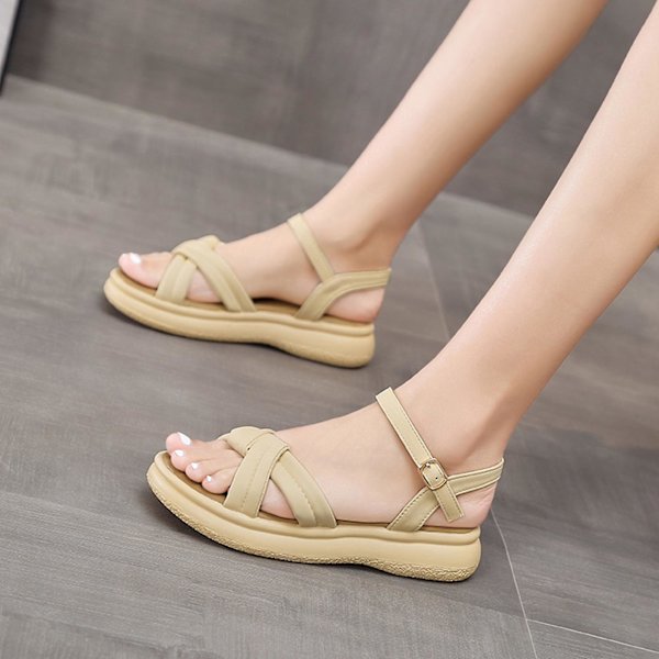 Dam Casual Dressy Sandaler Öppen Tå Bekväma Sandaler för Arbete Klubb Fest Bröllop Kläder Khaki Khaki 38