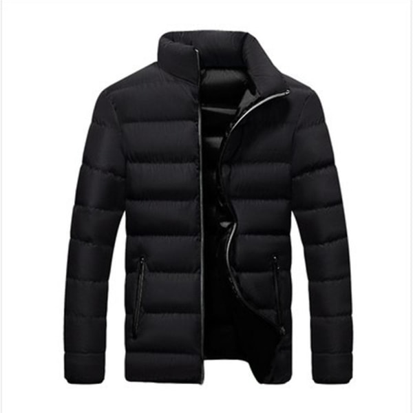 Miesten Kuitutäytteinen Tikattu Lyhyt Takki Tuulenpitävä Talvitakki Black Gray XL