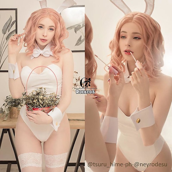 Anime Sakurajima Mai Cosplay Kostym Kanin Kvinnor Vit Sexig Jumpsuit Rascal Drömmer Inte Om Bunny Girl Senpai Kostym Mai Sakurajima XL-Bunny Girl