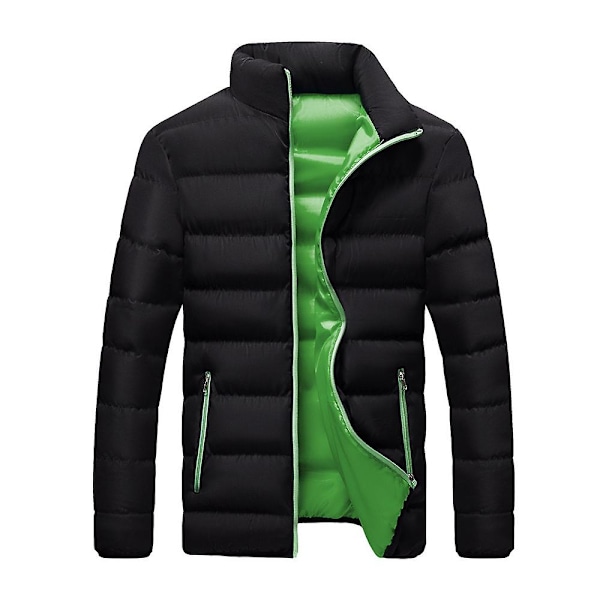 Miesten Kuitutäytteinen Tikattu Lyhyt Takki Tuulenpitävä Talvitakki Black Blue 5XL