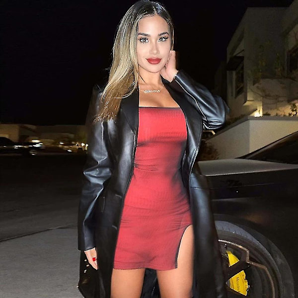 Dame Mesh Dobbelt Lag Sexy Tettsittende Kjole Ermeløs Party Bodycon Elastisk Slim Antrekk M