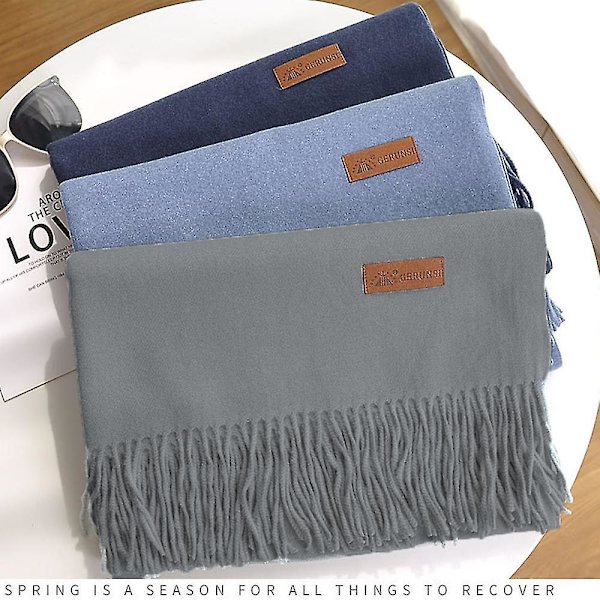 Dame Tørklæde Tæppe Tørklæde Dame Cashmere Følelse Cashmere Sjal Light grey
