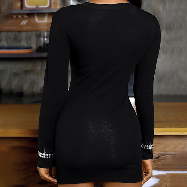 Kvinna Höftomslutande Klänning Dam Pullover Sexig Klänning Lämplig För Strandkläder Black 4XL