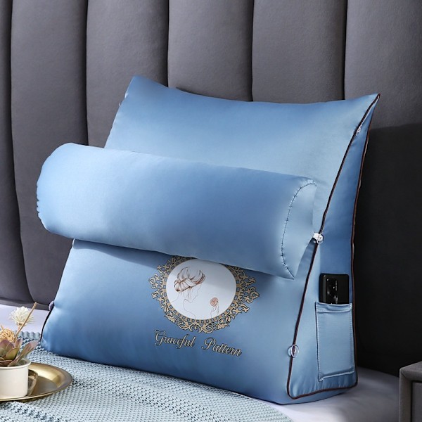Ryggstödskudde triangulärt ryggstöd blue