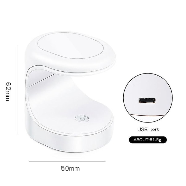 Mini Enkeltfinger Negletørker UV LED Lampe For Negler USB Bærbar Hjemmebruk White