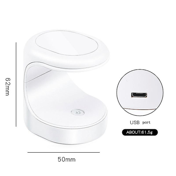 Mini Nagel Torkare Enkel Finger UV LED Lampa För Naglar USB Portabel Hemmabruk White