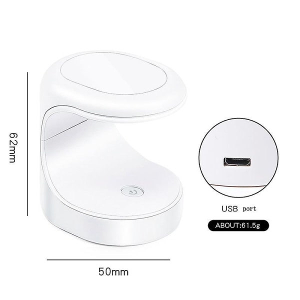 Mini Single Finger Nageltorkar Uv Led Lampa För Naglar USB Portable Hembruk White