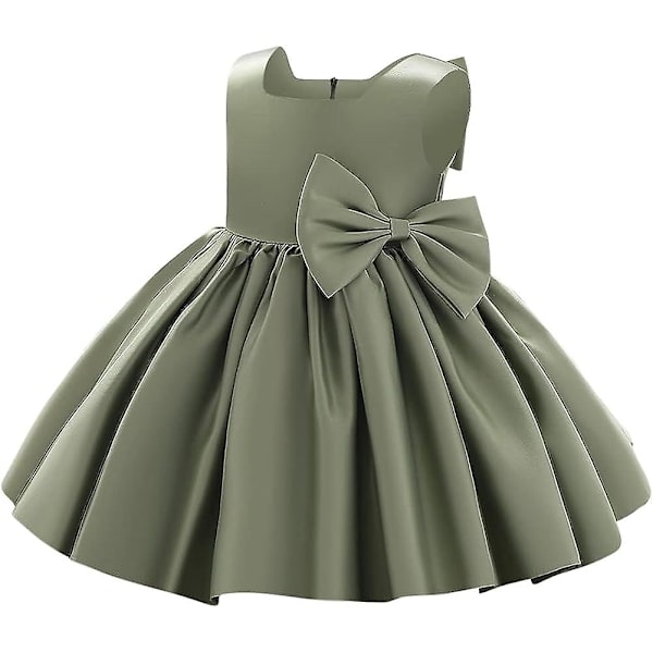 Brudnäbbsklänning Flickor Bröllop Festklänning Barn Tävlingsklänning Brudtärneklänning Baby Silkeslen Satin Rosett Småbarn Flicka Prinsessa Födelsedagsfest Dop Klänning Formell 3 4 Years